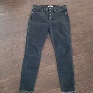 10" high-rise Madewell skinny jeans (black)